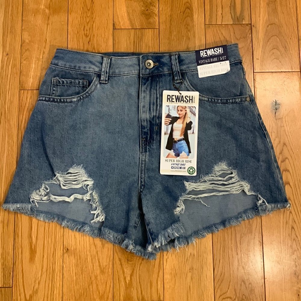 Rewash NWT super high rise jean shorts Size 5